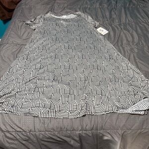 LuLaRoe gray Stoped Block Pattern Carly Hi Lo Dress Size XL LLR New NWT